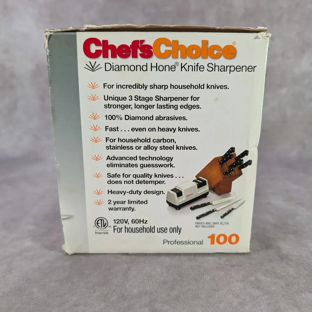 Chefs Choice Professional 100 Diamond Hone Electric Knife Sharpener 3 Stage